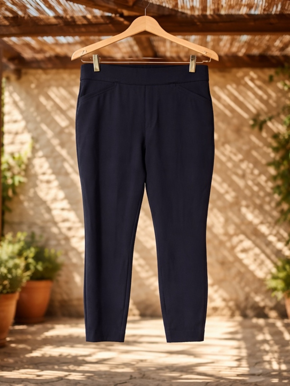 SPANX Slim Ankle Pull-On Pants in Navy